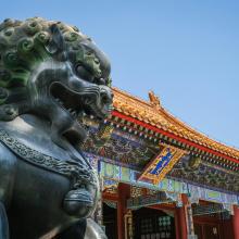 Lion statue in China