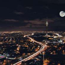 Photo of a City at Night