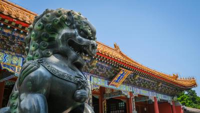 Lion statue in China