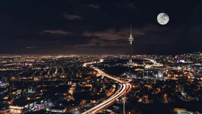 Photo of a City at Night