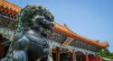 Lion statue in China